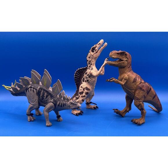Roaring Poseable Kid Galaxy Dinosaurs Lot Of 3- All Work. *Pre-Owned* - Picture 1 of 12